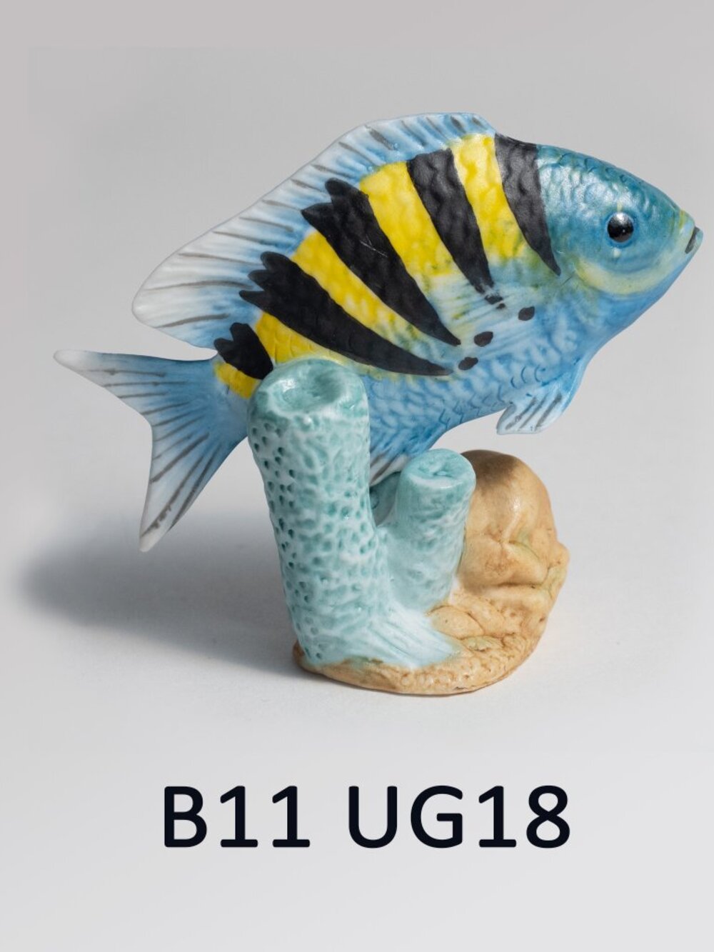 Blue, Yellow & Black Fish Figurine - Franklin Mint (UG18)